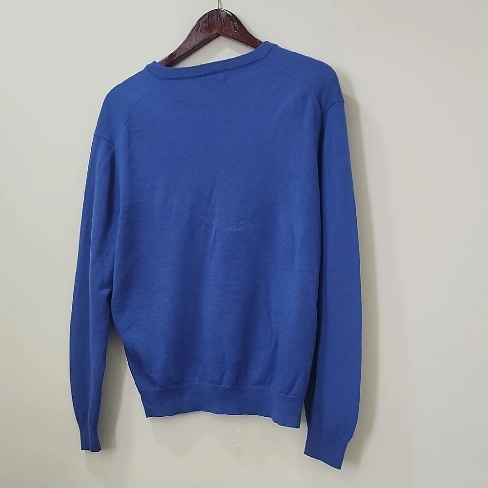Club Room 52% Merino Wool V-Neck Sweater - Deep Blue